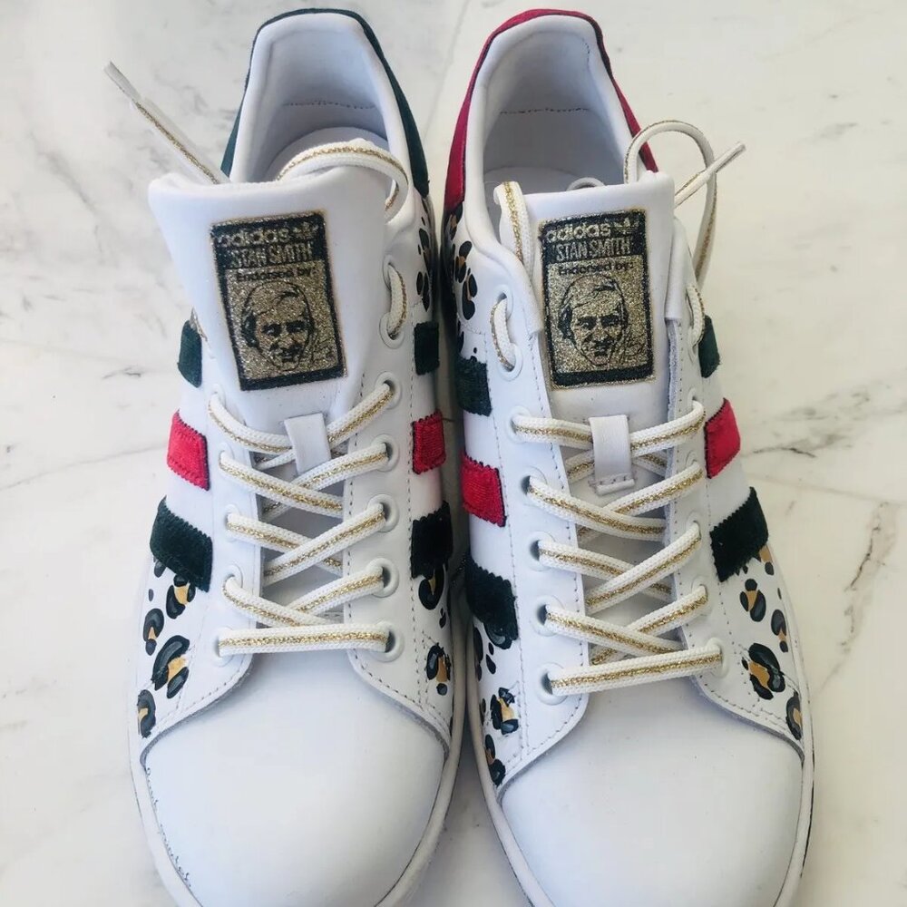 Adidas Stan smith custom hand painted art sneakers shoes Sz 8